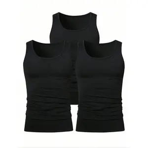 Men's Solid Color Scoop Neck Tank Top, Regular Fit Casual Comfy Breathable Sleeveless Top for Daily Wear, Men's All-Match Clothes for All Seasons