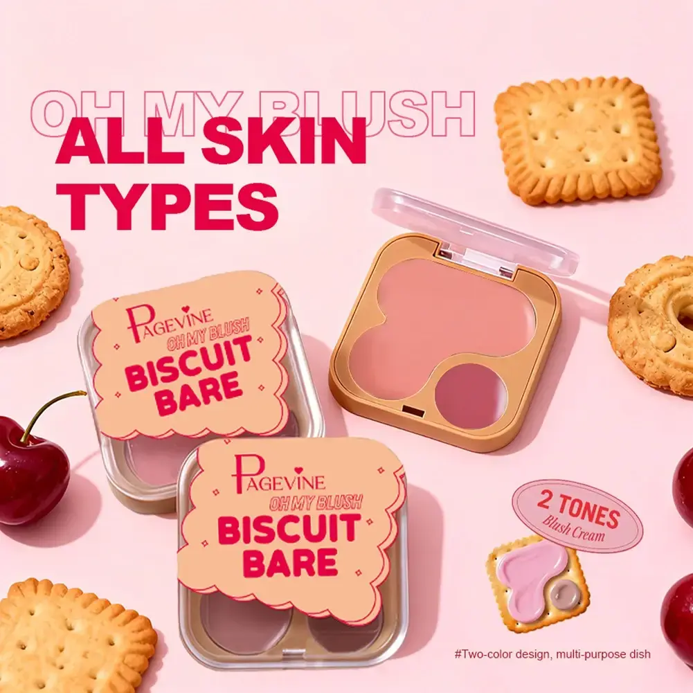 3 in 1 Face Palette Cream Contour Blush Matte Highlighter 3D Nose Shadow Brightening Cookie Box Rouge Makeup