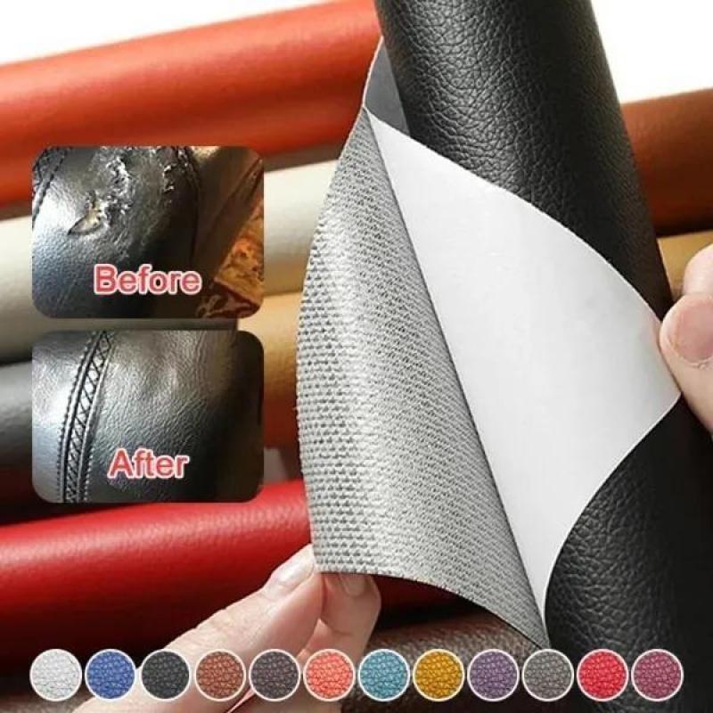 15.7*54 Inch Self Adhesive Leather Repair Patch Tape Sofa Couch Furniture Repair Kit for Car Seats Office Chairs Vinyl Leather Sticker Patch