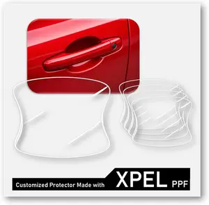 []pcs Customized Car Door Handle Cup Protector Made with  Paint Protection Film, Sticker/Guard, Clear(Transparent), Anti Scratch, Universal Fit for Most Cars (Clear/pcs)