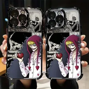 Anime Cartoon Pirate Crew Corazon Phone Case Compatible with for iphone 17 Air 16 15 14 13 12 11 Pro Max X XR XS Max 8 7 Plus Shockproof Transparent Soft Back Cover Smartphone Protection