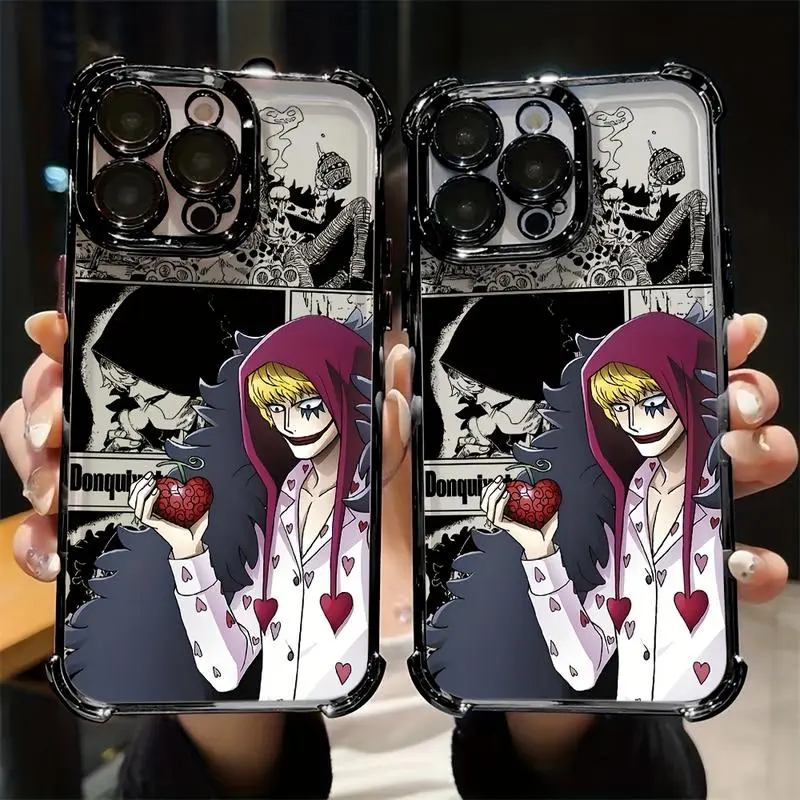 Colorful Personalized Anime Pirate Crew Corazon TPU Smartphone Case - Flexible, Shockproof, Transparent, Resistance Phone Accessory for iPhone 17 Air,16,15,14,13,12,11 Pro Max,X,XR,XS Max,8,7 Plus for Anime Fans