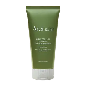 [Arencia Official] Green Tea & LHA Deep Pore Rice Cake Cleanser 5.29oz - Gentle Exfoliation & Moisturizing Formula for Sensitive Skin