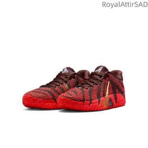Red retro anti-slip and wear-resistant retro basketball shoes
