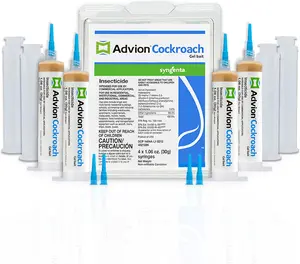 Advion Cockroach Gel Bait, 4 Tubes x 30-Grams, 1 Plunger and 2 Tips, German Roach Insect Pest Control, Indoor and Outdoor Use, Roach Killer Gel for American, German and Other Major Cockroach Species