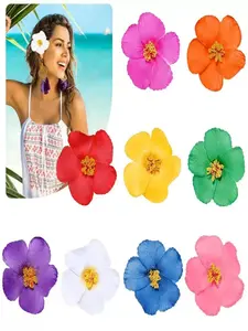 9 Hawaiian Hydrangea Hair Clips, Tropical Party Beach Wedding Summer Accessories, Stylish Women's Fashion Jewelry