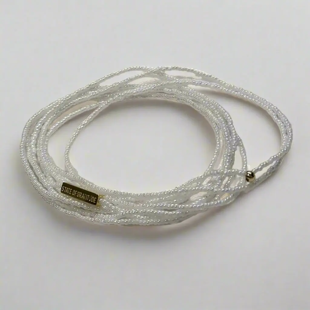 White Gratitude Bracelet Wrap