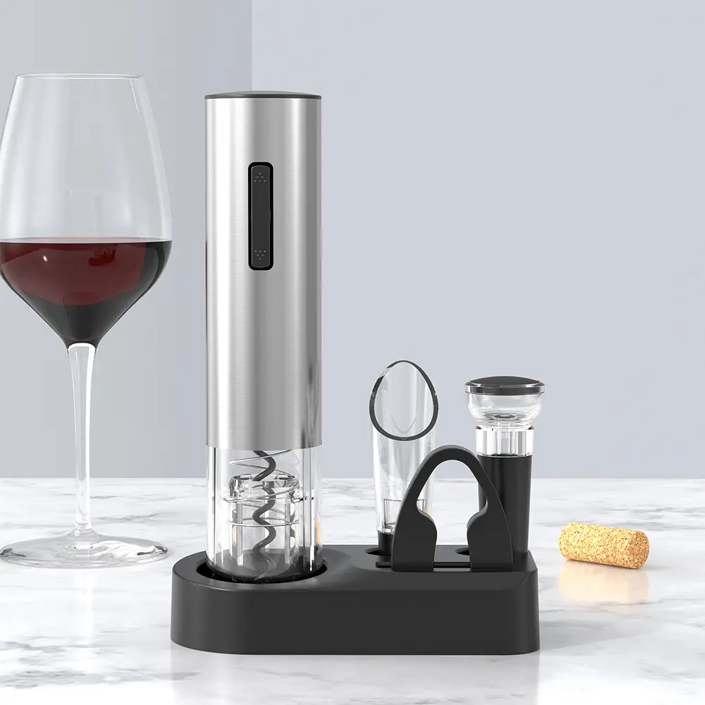 Electric Wine Opener Set,5pcs/ Set Automatic Portable Wine Corkscrew, Rechargeable Wine Opener， Kitchen Gadgets Accessories for Daily Use, Perfect for Home Party & Holiday Gift