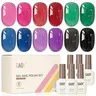 GAOY Jelly Red Blue Gel Nail Polish Set, 6 Sheer Black Colors, Funky Fest | Transparent Green Pink Purple Colors Gel Nail Polish Kit, UV/LED Cure Required, Easy DIY Manicure at Home