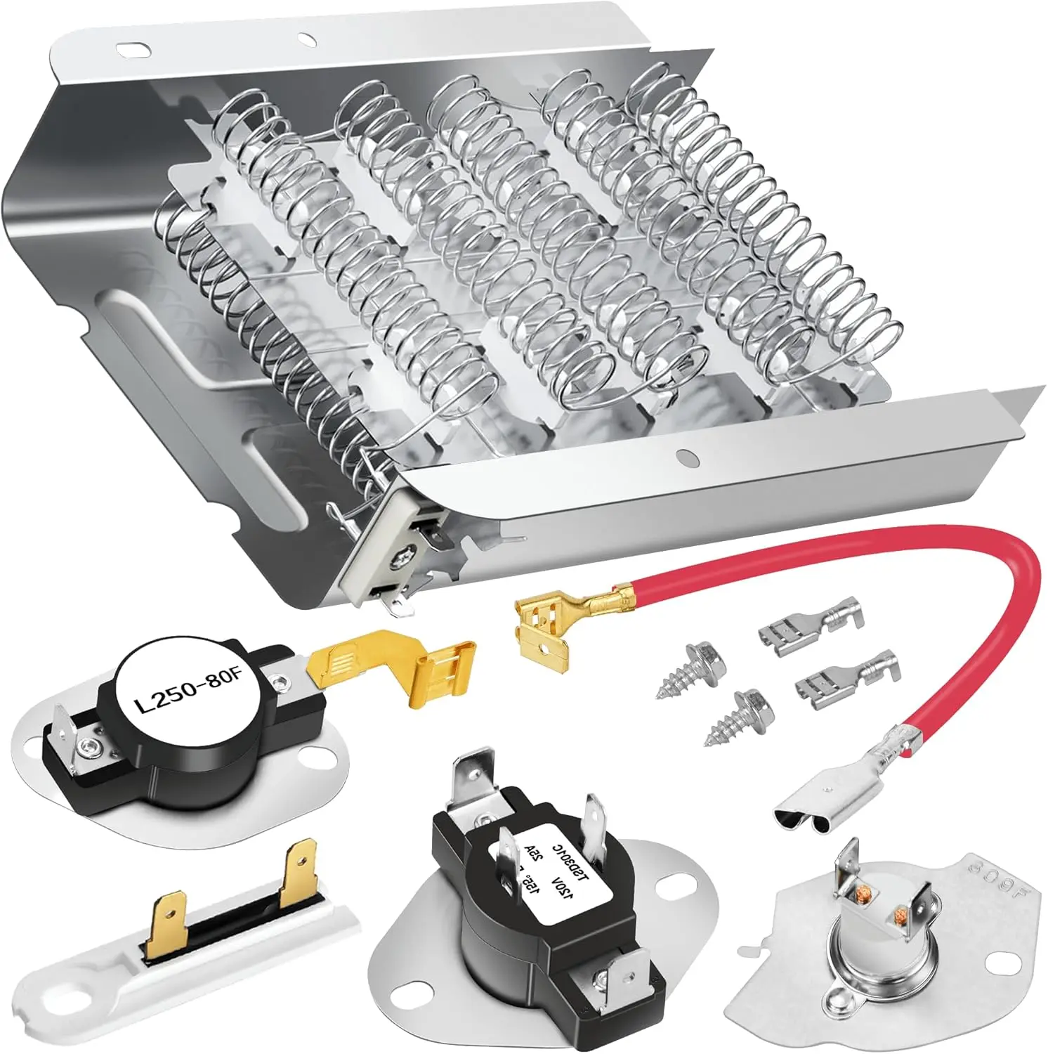 Durable Replacement Heating Elements for Amana Dryers (Model 279838) - Compatible with NED4655EW1, NED4600YQ1, NED4655EW0, NED4700YQ1, NED4705EW0, NED4800VQ1, NED5200TQ0, NED5240TQ0, Replacement Parts