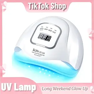 Dauhor UV Nail Lamp, 256W Professional UV LED Nail Lamp with 4 Timers Smart Sensor 30 LED Beads, Removable Magnetic Base Ambient light curing gel nail polish, mirrored base, nail art tools and accessories for salons. Diy Manicure Diy Nails