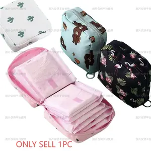 Cute Cartoon Girl Sanitary Napkin Storage Bag, Large Capacity Travel Ladies Fashion Handbag, Shopping Bag, Shoulder Bag, Work Bag, Makeup Bag