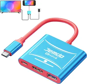 Jemdo 4K USB-C to HDMI Travel Dock for Nintendo Switch 2 / Switch OLED, Portable TV Docking Station with PD Fast Charging