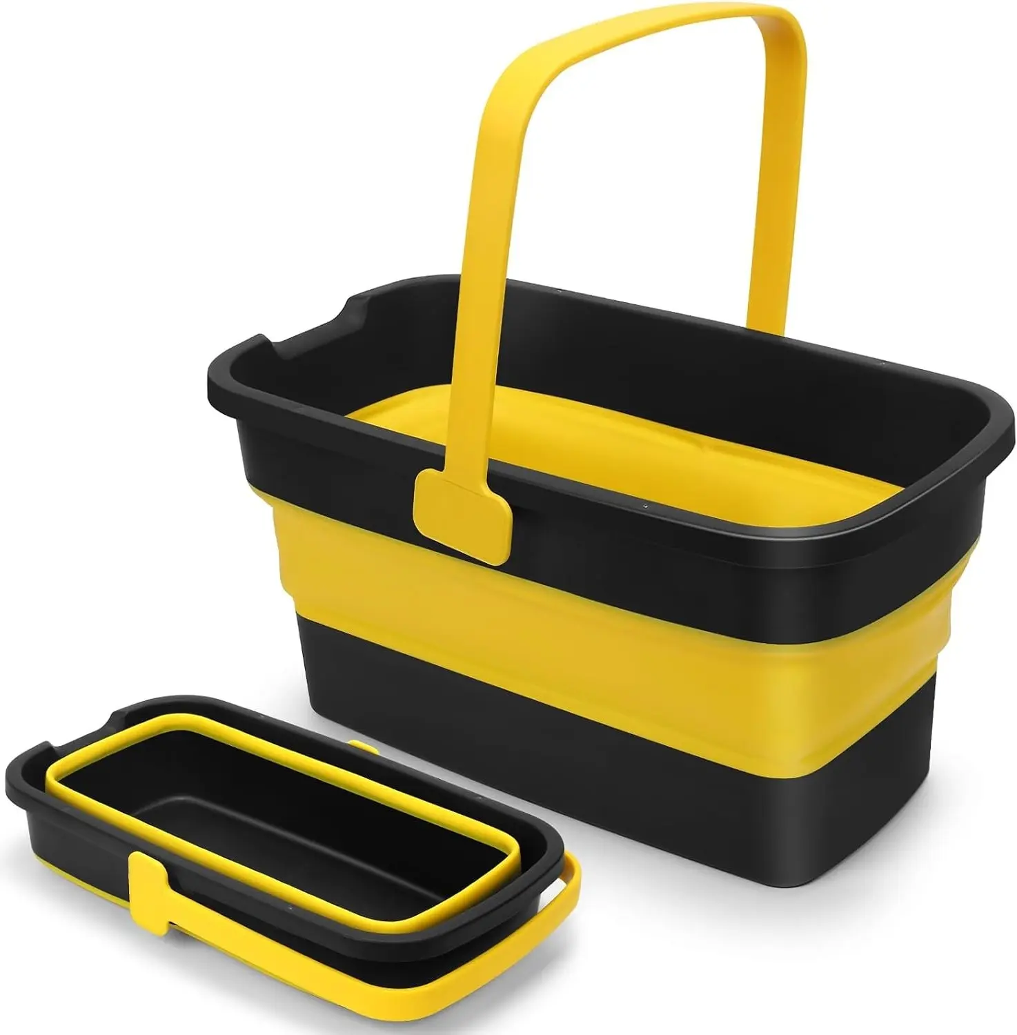 Collapsible Mop Bucket with Handle, Square Foldable Cleaning Bucket