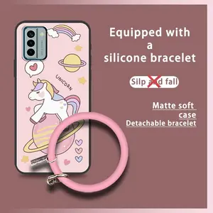 Bracelet Solid Color Phone Case For Nokia G22 Ring Creative Protective Personality Dirt-resistant heat dissipation Anti-knock Cartoon Funny Cute Waterproof Soft Case Back Cover