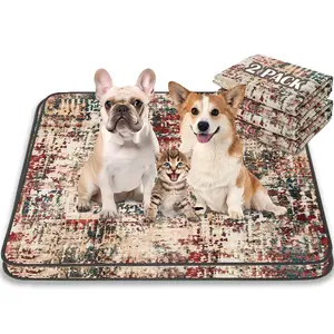 Qeils Washable Pee Pads for Dogs, 2 Pack Super Absorbent Reusable Puppy Pads Leakproof Dog Traning Pads, Waterproof Non-Slip Whelping Pad for Floor, Playpen, Crate, Couch- 36"*41"