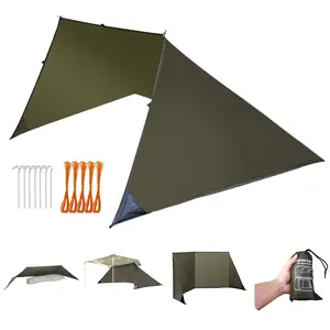 Onewind Camping Shelter Tent Lightweight / Portable Waterproof Bushcraft Tarp Privacy Canopy  Emergency Half Tent / Backpacking Rain Shelter