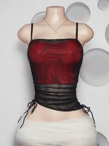 New Women's Lace Halter Top, Elegant Sexy Fashion Two-Layer Bralette, Casual Fitted Sleeveless Vest, All Season Wear