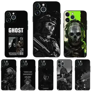 C- COD Call Of D-Duty Ghost Two-In-One Drop-Resistant Mobile Phone Case Protection, Shockproof For IPhone 17-12, Pro Max, Pro Plus, and Samsung S25 24 23 Safety Case