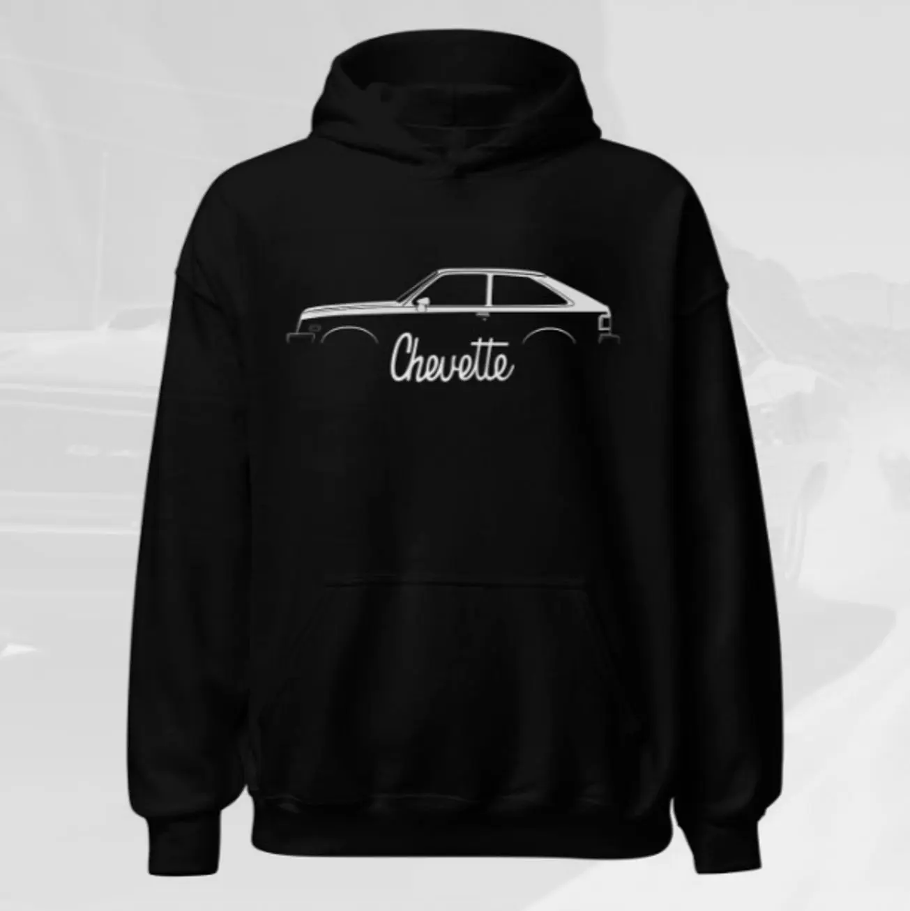 1976-1987 Chevette Silhouette Hoodie | Classic Compact Car Pullover Gifts for Car Enthusiasts T Shirt