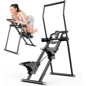 Stair Stepper & Ab Machine by , 2-in-1 Cardio Workout Equipment with Adjustable Handlebar & Large Pedals, 90% Pre-Assembled Fitness Equipment, Quickly Switch from Stepper to Abdominal Machine
