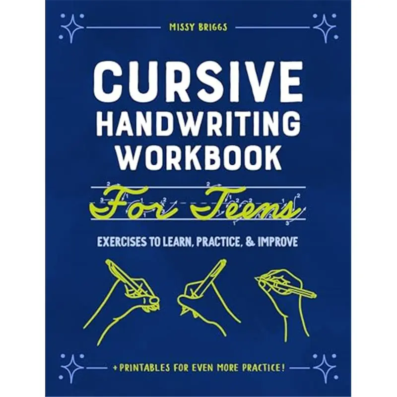 Cursive Handwriting Workbook for Teens (10-14 Years, 7-9 Grade Level) - 8.5x0.24x11 in, 12 oz, Downloadable Practice Sheets for Learning-Improving - School & Educational Office Stationery