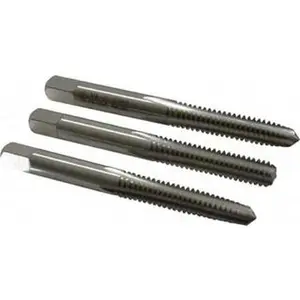 Cleveland Right Hand 3-Piece Thread Cutting Twist Drill Tap Set, 1/4-20 UNC, 4 Flute, Bottoming Plug & Taper, High Speed Steel, Bright Finish, 2.5" OAL