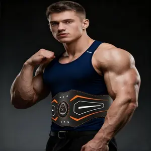 Orange Unisex abdominal training belt, 6 modes, 18 levels of intensity adjustment, suitable for abdominal muscle training