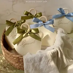 Elegant Wedding Gift Boxes Set of 10 with Ribbon Handle, Paper Gift Bags, Gift Box Packaging, Gift Box Design, Perfect for Bridal Shower, Party Favors, Birthdays, Christmas