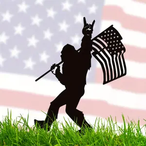 American Style Bigfoot Silhouette Decoration, Garden Ornament, Perfect Gift for Dad, Add American Charm to Your Garden
