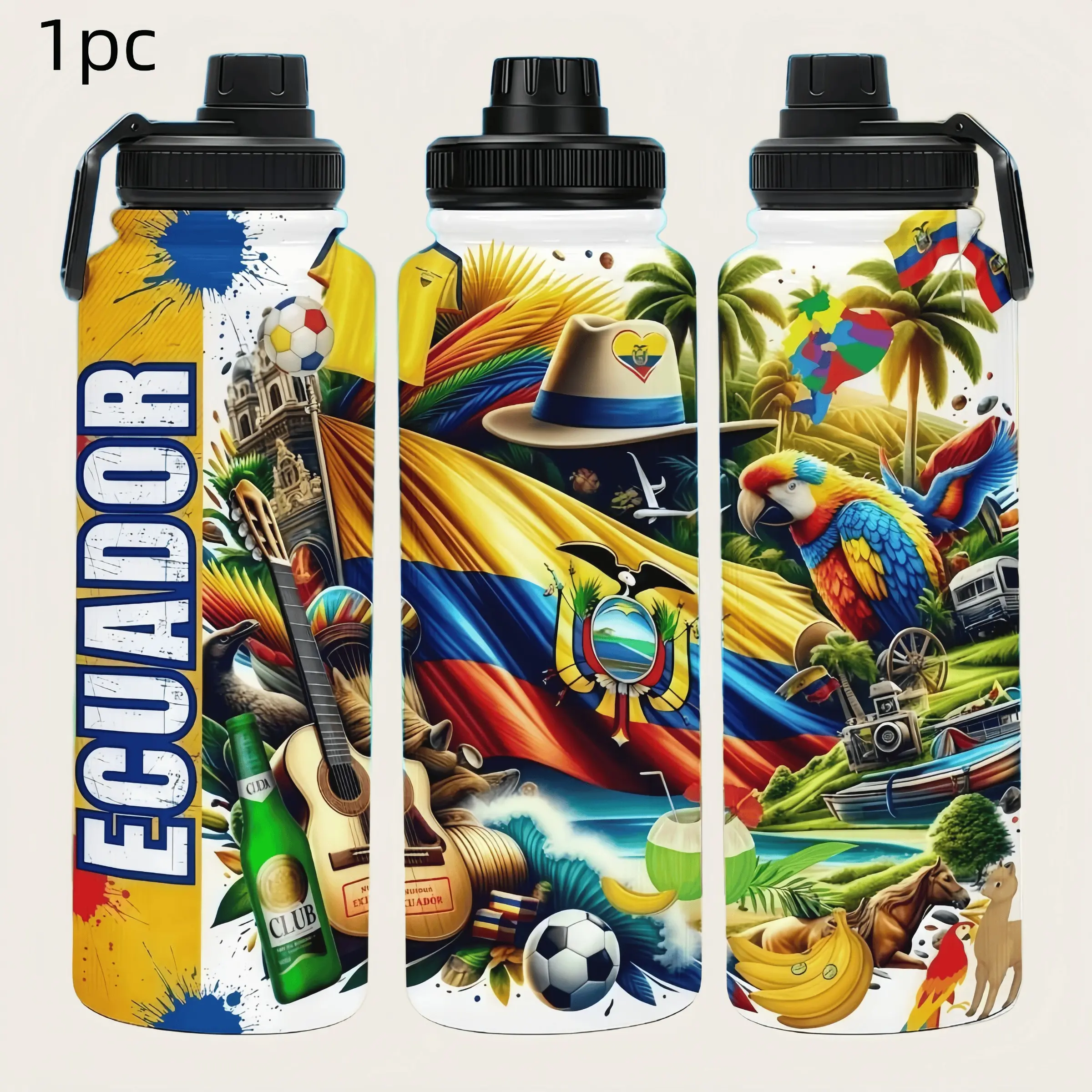 33oz Ecuador Pride Double Wall Insulated Water Bottle | 12 Hours Hot & Cold | Stainless Steel Vacuum Flask with Ecuadorian Flag & Cultural Design | Perfect Holiday Gift for Ecuador Lovers, Thermos Cup, Insulated Vacuum Flasks