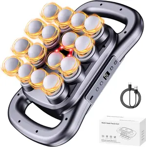 16 Head Massage Gun Deep Tissue, Back Massager for Athletes for Pain Relief, Multi Head Massage Gun with 3 Modes & 30 Intensities Silent Gifts for Men Women