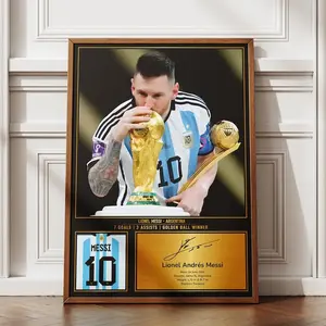 Messi inspirational Wall Art, Printable Football Player Star Poster, Football Autograph Digital Prints, Soccer Wall Art Gift, JPEG