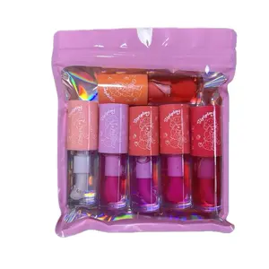 Strawberry Lip Oil Set of 6 Moisturizing - Pink Packaging
