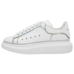 Alexander McQueen White Leather Low-Top Comfort Sneakers for Men Verifiable, with credentials and supporting global authentication