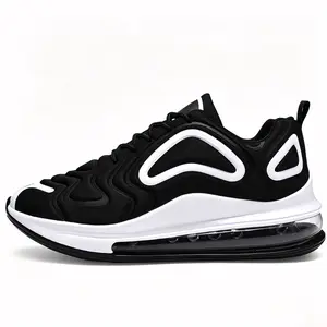 Trending Black White Air Cushion Sneakers | Ultra Light Breathable Athletic Shoes for Men Women | Non-Slip Comfort Running Shoes for Casual Walking Gym Workout