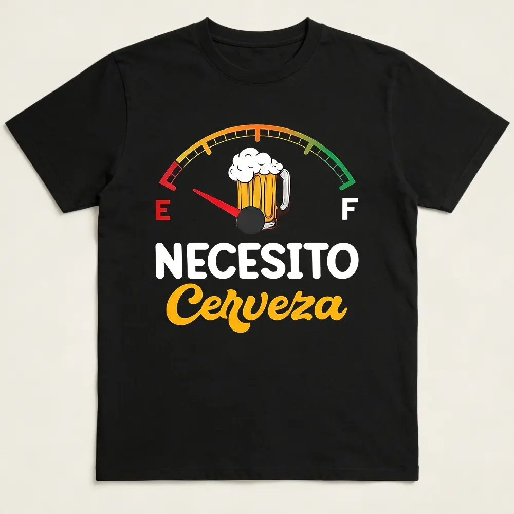 Celebrate with Beer Hilarious Necesito Cerveza T-Shirt Gift Unisex 100% Cotton Top-Grade Digital Print Comfortable & Vibrant Design