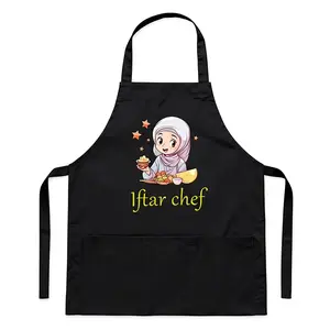Ramadan 2026 Iftar Chef Apron, Kitchen Novelty Cooking Aprons Gift for Chef Mom, Baking Kitchen Accessories, Eid Al-Adha, Hajj & Eid Mubarak Decoration