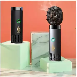 Electronic Incense Burner, Portable Arabian Rechargeable USB Incense Burner 2024 Handheld Electric Aromatherapy Machine Ramadan Muslim Incense Holder for Car and Home,B20 black