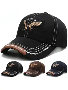 Eagle Embroidered Baseball Cap Fitted Snapback Hats for Men and Women, Trendy Streetwear Breathable Casual Hat