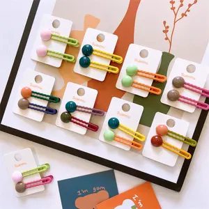 10 Pairs of Cute Little Jelly Bean Hair Clips Simple Version Parent-Child Side Clips Bangs Clips Basic Hair Clips