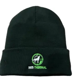 365 Thermal Beanie - Black Beanie with Logo, Features Embroidered Text, Comfortable Fit, Ideal for Cold Weather