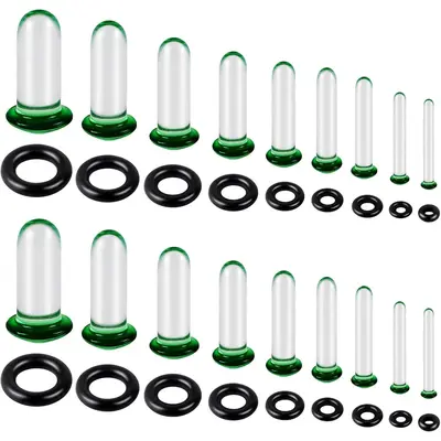thumbnail image 2 of Silicone Ear Gauge Stretching Kit – 16-26 Pieces, 8g To 1 Inch, Saddle & Tunnel Set 2 of 6