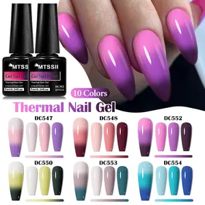 MTSSII 7ml Thermal Gel Nail Polish, 3-Layers Gradient Temperature Changing Semi Permanent Nail Art Gel Varnish, For Home Salon Nail Art for Christmas DIY & Salon Manicures, Nail Products
