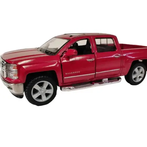Kinsmart 2014 Chevrolet Silverado 1:46 Scale Die-Cast Metal Model Car with Pull-Back Action and Openable Doors, Burgundy