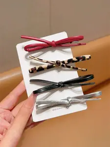 4pcs Bow Hair Clips, Cute Duckbill Clips for Girls & Women, Simple Summer Hair Accessories, Stylish and Fun Design, Barrettes Hair Clips