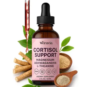 Cortisol Supplement Liquid Drops, 17-in-1 Cortisol Reducer w. Ksm-66 Ashwagandha Theanine Rhodiola Rosea Magnesium Phosphatidylserine, Hormone Balanced & Lower Cortisol for Women Calm* Relaxation