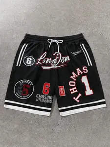 Men's athletic shorts, Comfy Breathable Shorts, boast youthful and stylish design inspired by basketball, made from lightweight, stretchy fabric, perfect for both workouts and casual streetwear