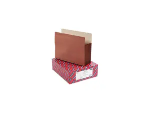 Smead 73395 TUFF® Pocket File Pocket, Straight-Cut Tab, 7" Expansion, Letter, Redrope, 5/Box