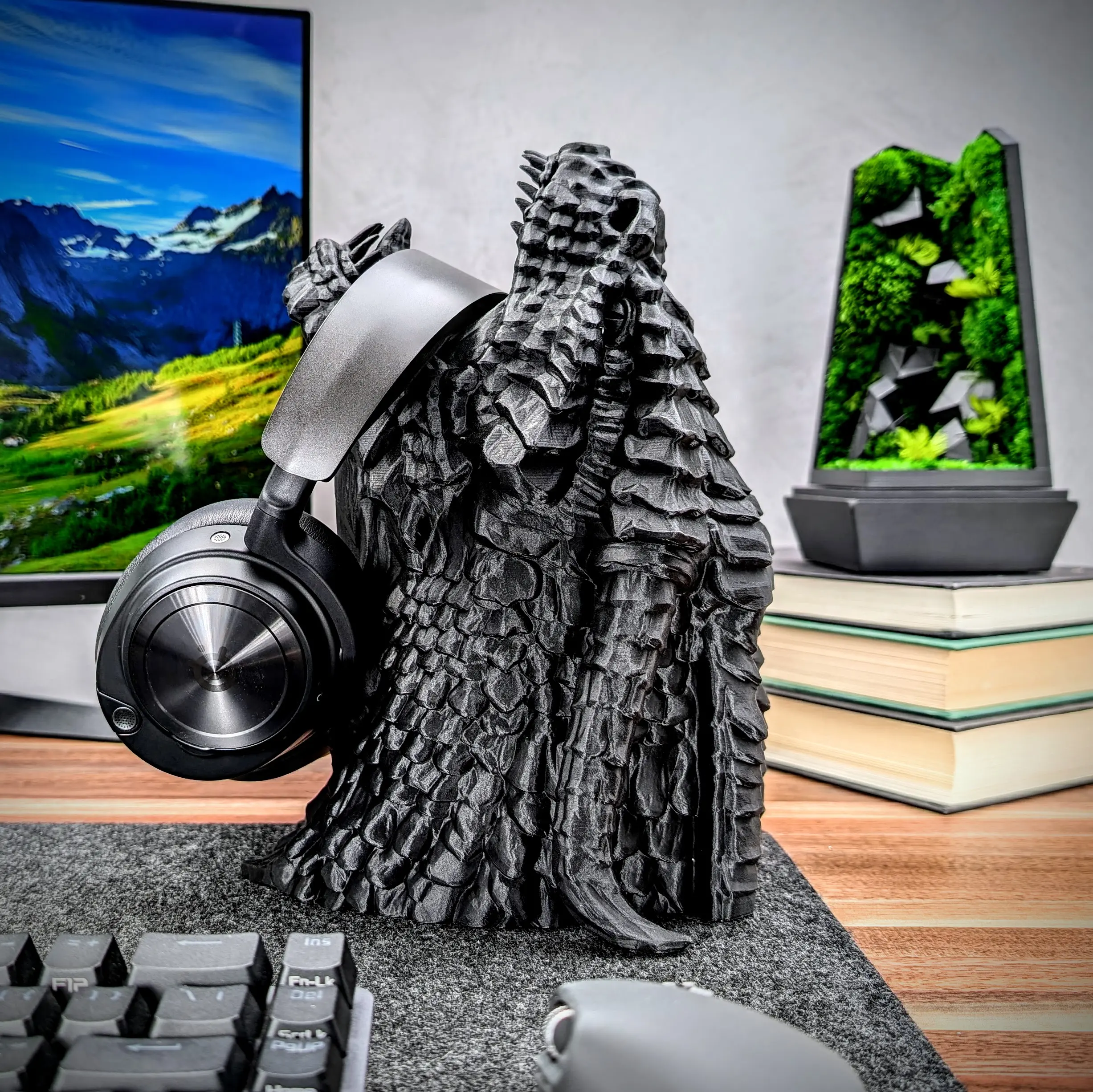 Dragon Mouth Headphone Stand | Dragon Sculpture for Office or Gaming Setup
